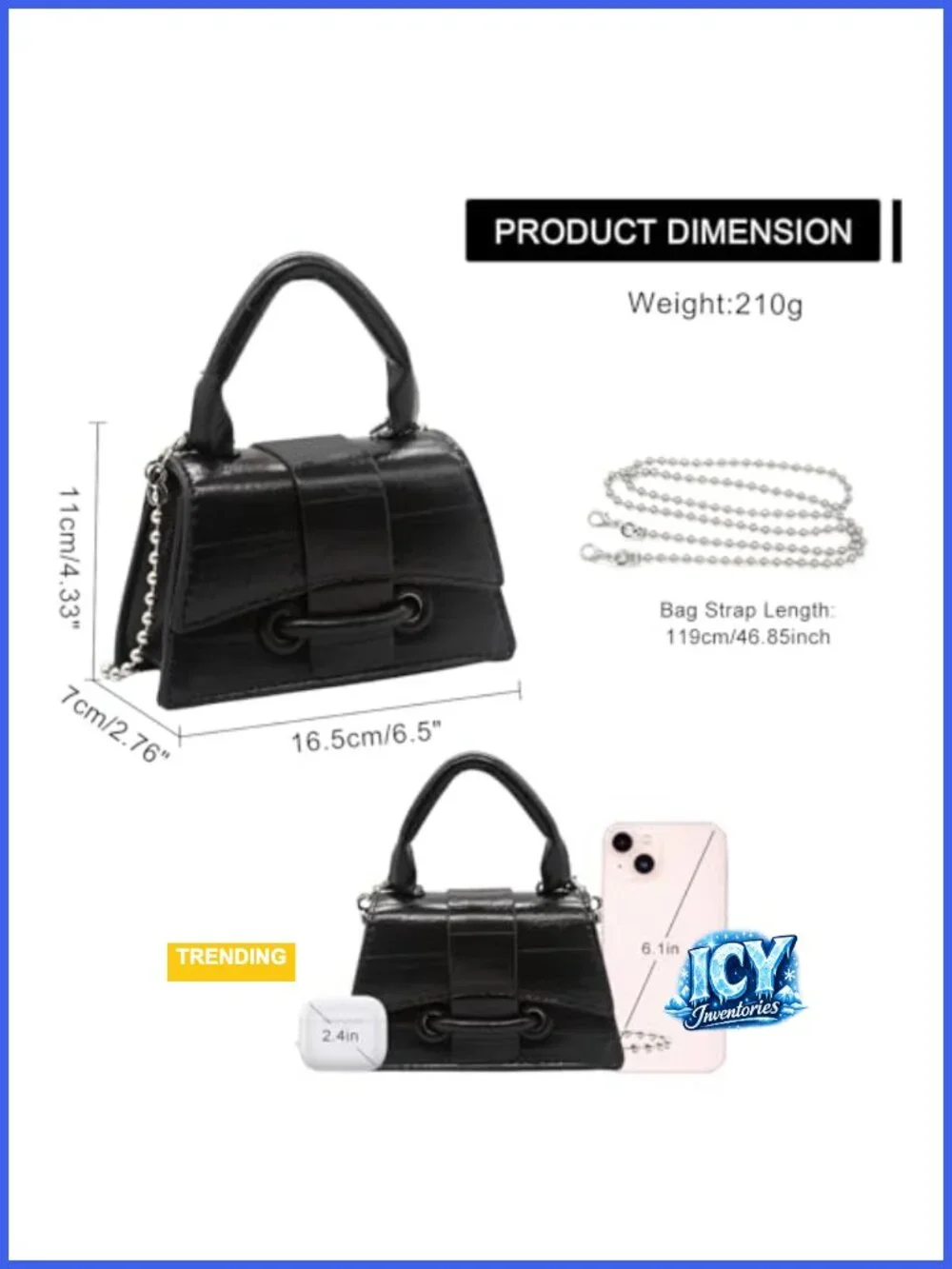 Mini Crossbody Bag for Women with Embossed Crocodile Texture Faux Leather,